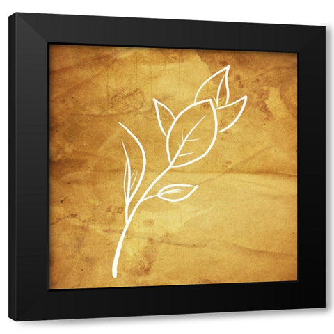 Simple ReGold Flower 2 Black Modern Wood Framed Art Print by Villa, Milli