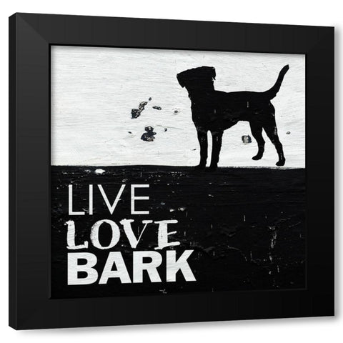 Live Love Bark Black Modern Wood Framed Art Print with Double Matting by Villa, Milli