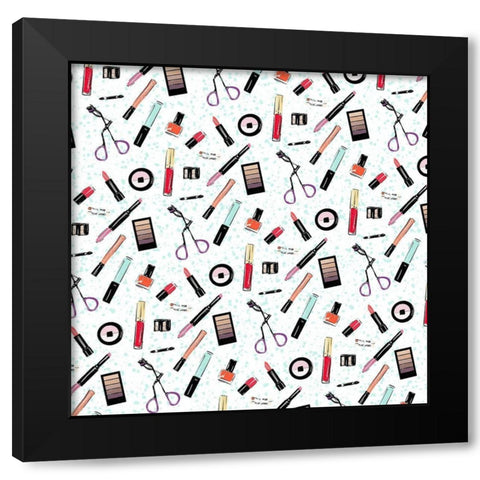 Laid Out Makeup Black Modern Wood Framed Art Print by Villa, Milli