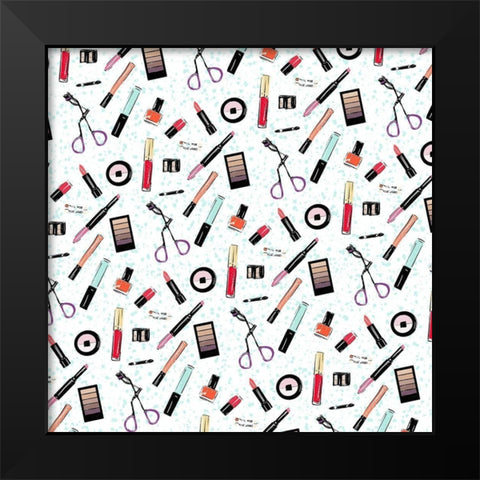 Laid Out Makeup Black Modern Wood Framed Art Print by Villa, Milli