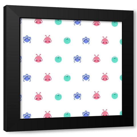 Fun Monsters Black Modern Wood Framed Art Print by Villa, Milli