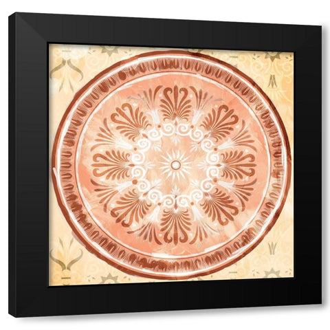 Medallion Plate Boho Style Black Modern Wood Framed Art Print with Double Matting by Villa, Milli