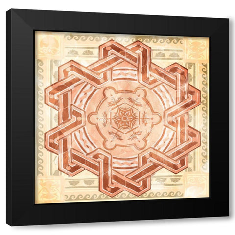 Medallion Plate Boho Style Mate Black Modern Wood Framed Art Print by Villa, Milli