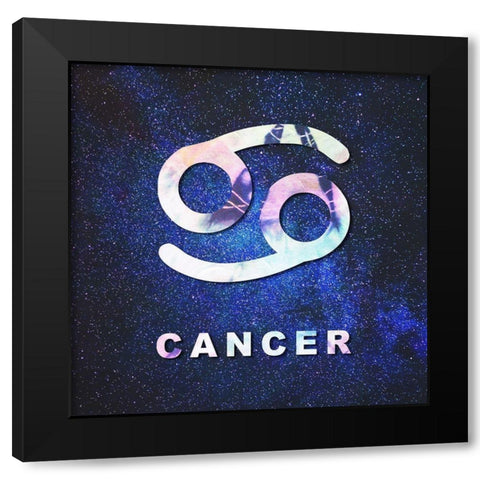 Cancer Space Black Modern Wood Framed Art Print by Villa, Milli