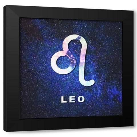 Leo Space Black Modern Wood Framed Art Print with Double Matting by Villa, Milli