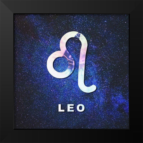 Leo Space Black Modern Wood Framed Art Print by Villa, Milli