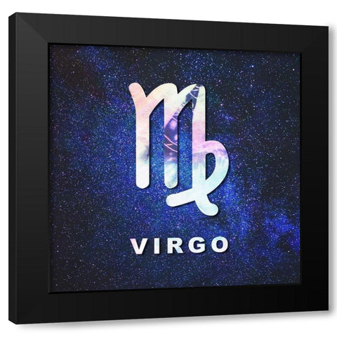 Virgo Space Black Modern Wood Framed Art Print with Double Matting by Villa, Milli