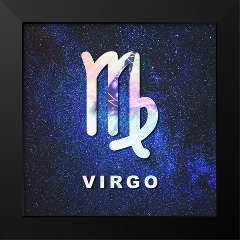 Virgo Space Black Modern Wood Framed Art Print by Villa, Milli