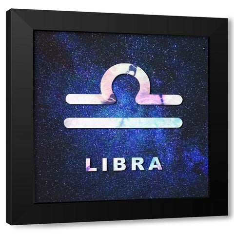 Libra Space Black Modern Wood Framed Art Print with Double Matting by Villa, Milli