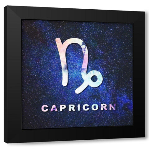 Capricorn Space Black Modern Wood Framed Art Print by Villa, Milli
