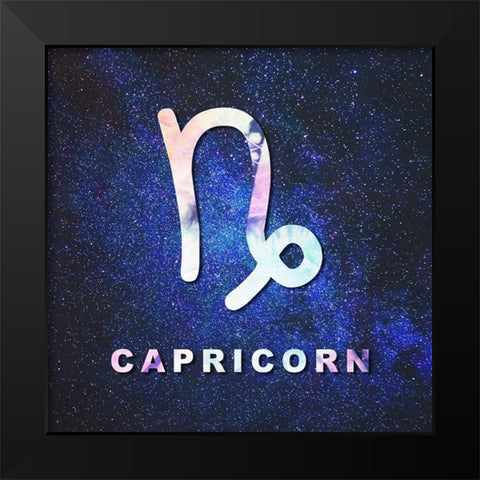 Capricorn Space Black Modern Wood Framed Art Print by Villa, Milli