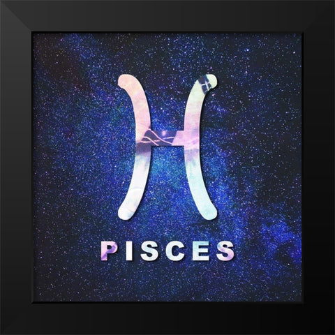 Pisces Space Black Modern Wood Framed Art Print by Villa, Milli