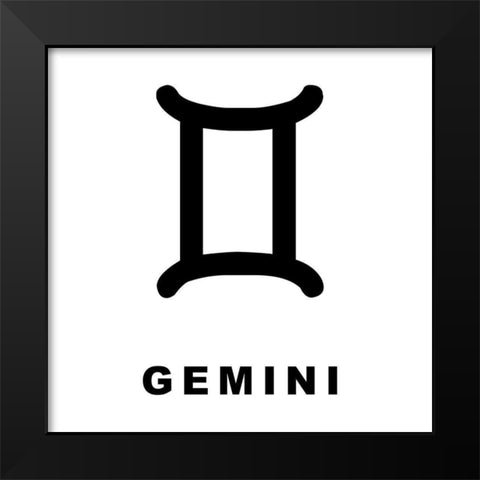 Gemini Black Modern Wood Framed Art Print by Villa, Milli