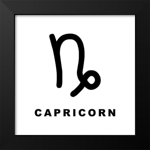Capricorn Black Modern Wood Framed Art Print by Villa, Milli