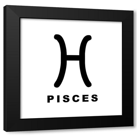 Pisces Black Modern Wood Framed Art Print by Villa, Milli