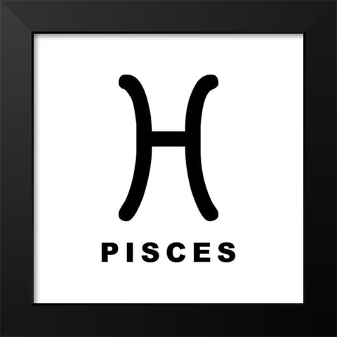 Pisces Black Modern Wood Framed Art Print by Villa, Milli