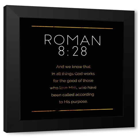 New Roman Gold Reverse Black Modern Wood Framed Art Print with Double Matting by Villa, Milli