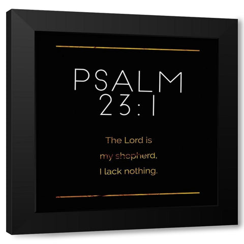 New Psalm Gold Reverse Black Modern Wood Framed Art Print by Villa, Milli