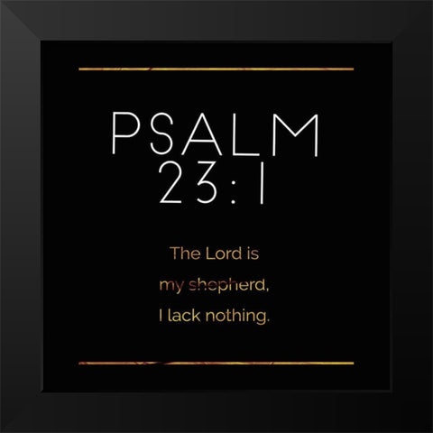 New Psalm Gold Reverse Black Modern Wood Framed Art Print by Villa, Milli