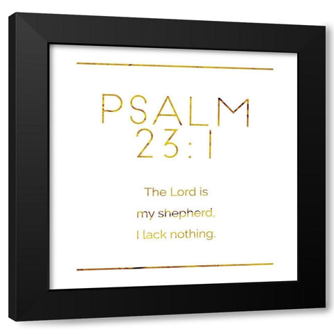 New Psalm Gold Black Modern Wood Framed Art Print with Double Matting by Villa, Milli