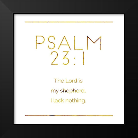 New Psalm Gold Black Modern Wood Framed Art Print by Villa, Milli