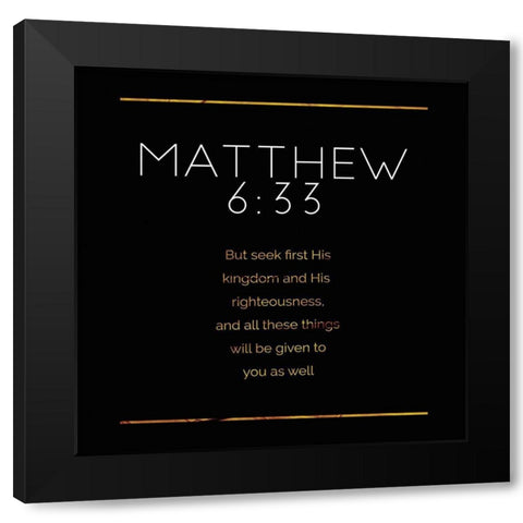 New Matthew Gold Reverse Black Modern Wood Framed Art Print by Villa, Milli