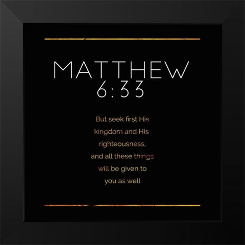 New Matthew Gold Reverse Black Modern Wood Framed Art Print by Villa, Milli