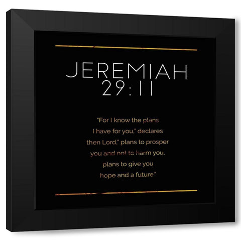 New Jeremiah Gold Reverse Black Modern Wood Framed Art Print by Villa, Milli