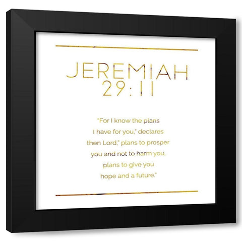 New Jeremiah Gold Black Modern Wood Framed Art Print by Villa, Milli