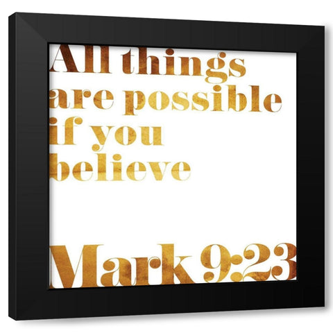 Mark Text Black Modern Wood Framed Art Print with Double Matting by Villa, Milli