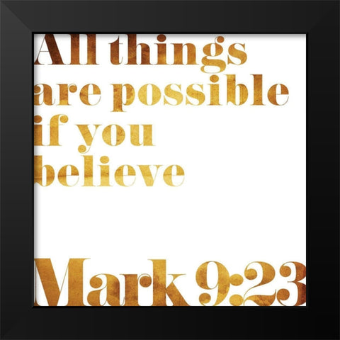 Mark Text Black Modern Wood Framed Art Print by Villa, Milli