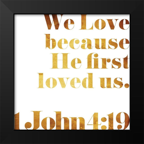 John Text Black Modern Wood Framed Art Print by Villa, Milli