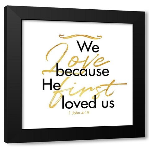 John Loved Black Modern Wood Framed Art Print by Villa, Milli