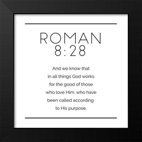 New Roman Simple Black Modern Wood Framed Art Print by Villa, Milli