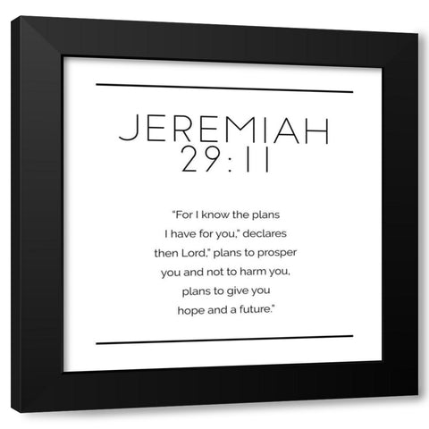New Jeremiah Simple Black Modern Wood Framed Art Print by Villa, Milli