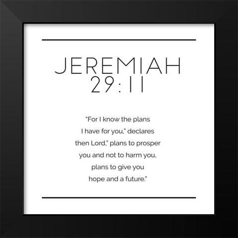 New Jeremiah Simple Black Modern Wood Framed Art Print by Villa, Milli