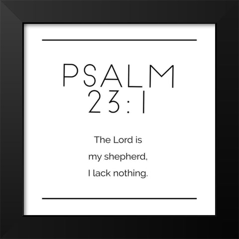 New Psalm Simple Black Modern Wood Framed Art Print by Villa, Milli