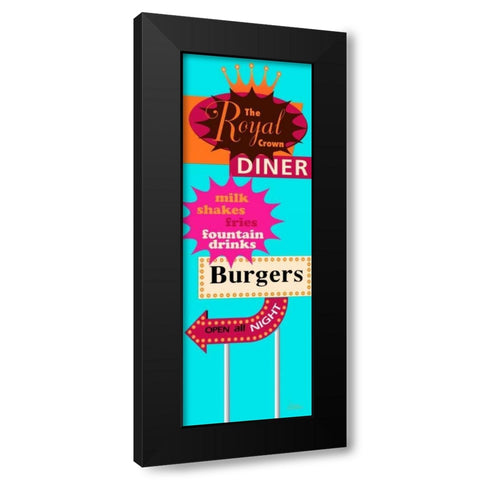 Diner Bright Black Modern Wood Framed Art Print with Double Matting by Windvand, Marilu