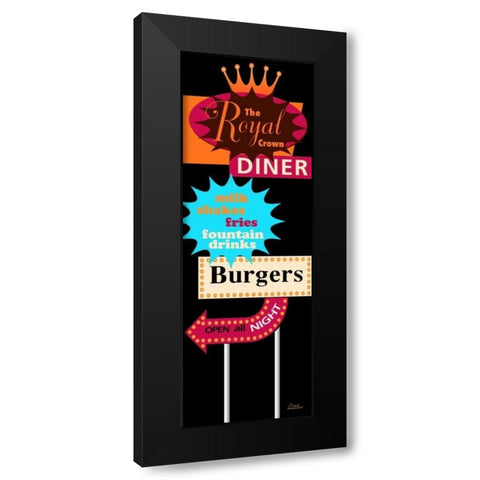 DINER Black Modern Wood Framed Art Print with Double Matting by Windvand, Marilu