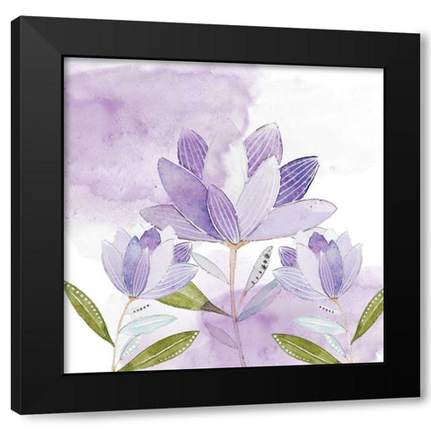 Purple Delight 1 Black Modern Wood Framed Art Print with Double Matting by Fraser, Orane