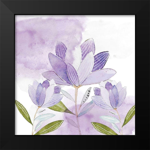 Purple Delight 1 Black Modern Wood Framed Art Print by Fraser, Orane