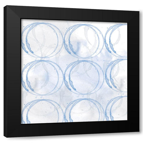 Indigo Circles 2 Black Modern Wood Framed Art Print with Double Matting by Fraser, Orane