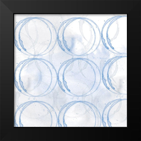 Indigo Circles 2 Black Modern Wood Framed Art Print by Fraser, Orane