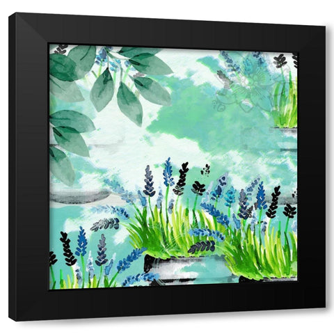 Summer Planters Black Modern Wood Framed Art Print with Double Matting by Fraser, Orane