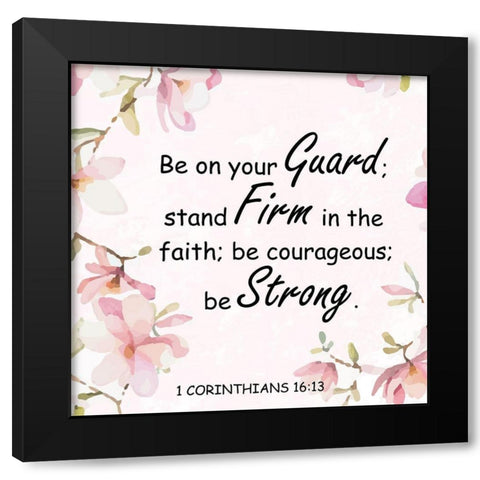 Christian Floral 1 Black Modern Wood Framed Art Print with Double Matting by Fraser, Orane