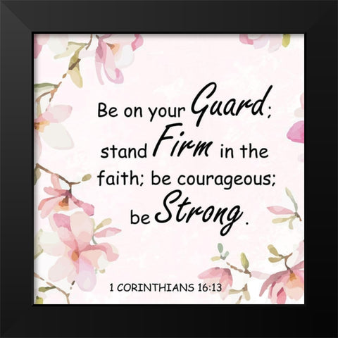 Christian Floral 1 Black Modern Wood Framed Art Print by Fraser, Orane