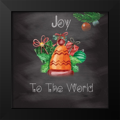 Christmas Chalk Board 1 Black Modern Wood Framed Art Print by Fraser, Orane