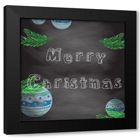 hristmas 2nd Chalk Board Black Modern Wood Framed Art Print with Double Matting by Fraser, Orane