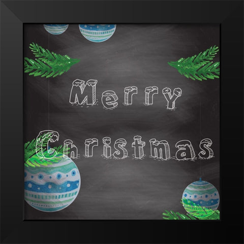 hristmas 2nd Chalk Board Black Modern Wood Framed Art Print by Fraser, Orane