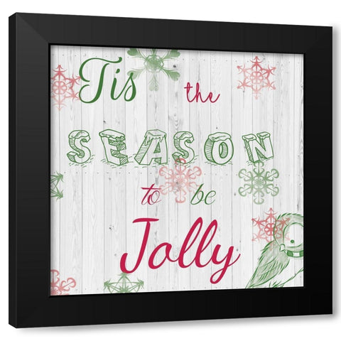 ChristmAs Typo 1 Black Modern Wood Framed Art Print by Fraser, Orane